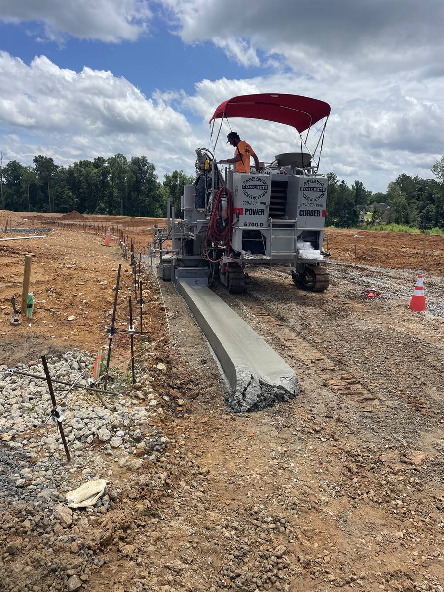 Curb going in along a new street